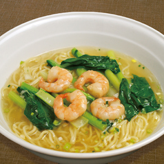 【蝦仁拉麺】海老と青菜の塩あんかけ湯麺