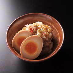 出汁で炊いたポテサラと中華風卵