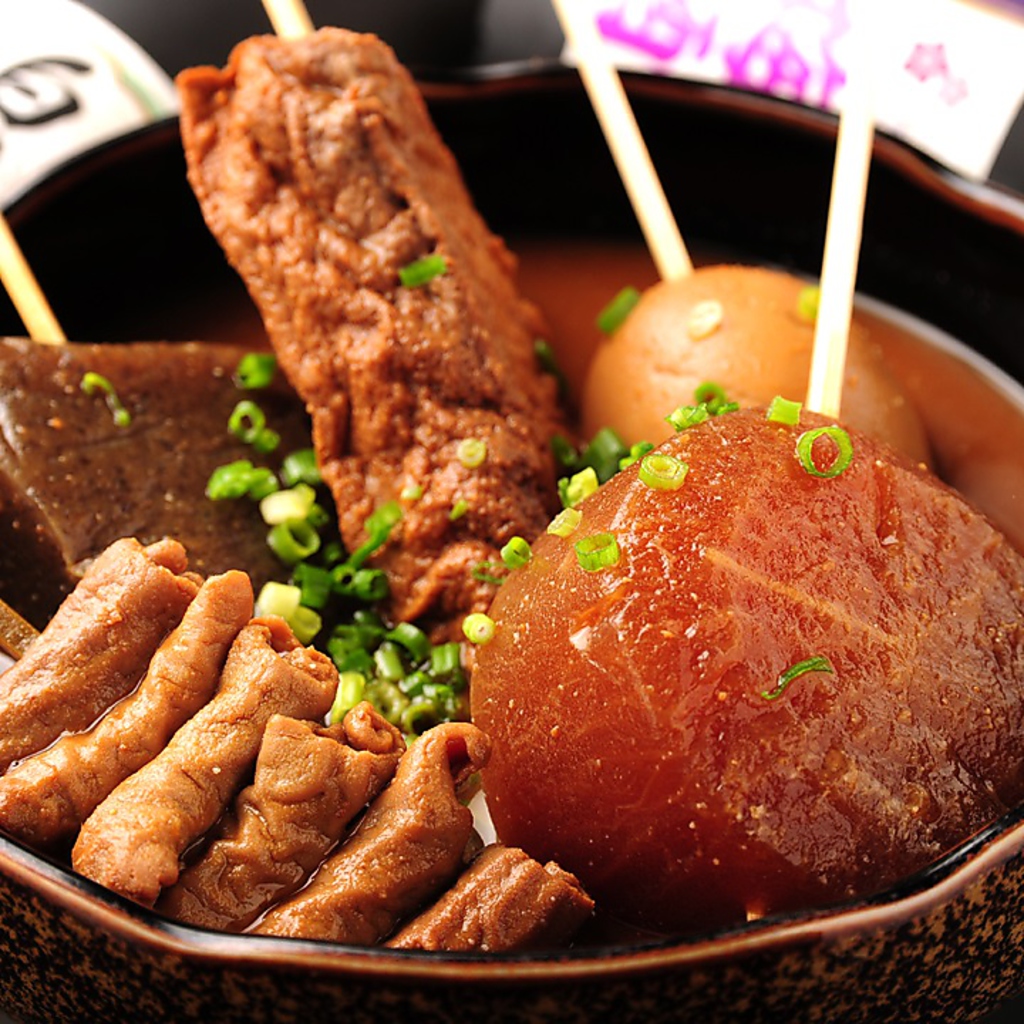 【名古屋めし】　どて串盛り合わせ　　～赤鬼さんがじっくりことこと煮込みました～