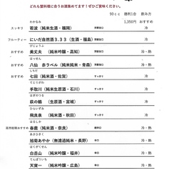 日本酒メニュー