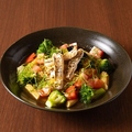 料理メニュー写真&nbsp;ハモと夏野菜の冷製和出汁パスタ ～ピリ辛ゆず胡椒仕立て～