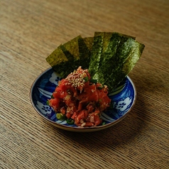 香味野菜の自家製サーモンなめろう