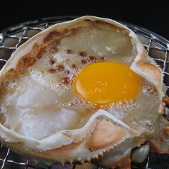 かに味噌甲羅焼き　かに味噌玉子