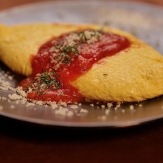 チーズオムレツ トマトソース