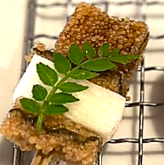 子持ち昆布と山芋 ウニソース