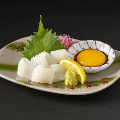 イカ刺し　黄身醤油