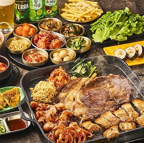 【JR新宿駅直結】韓国料理×食べ放題×ビアガーデン♪BBQなしのお得プランも！