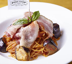 茄子とベーコンのトマトソーススパゲティ