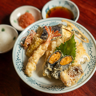 豊かな海の幸や山の恵み◎旬の味わいを淡い衣に包み提供