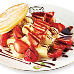 チョコいちごバナナパンケーキ