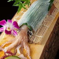 「呼子直送のヤリイカの姿造り」