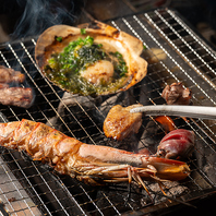 【お肉も魚もお野菜も！炭焼きが絶品】