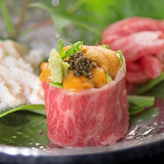 牛ロール雲丹のせロール