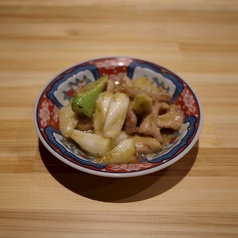 せせりと白ねぎの柚子胡椒味噌炒め