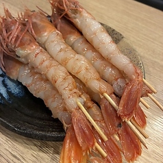 赤エビの串塩焼き
