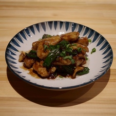 やげん軟骨とししとうのにんにく醤油炒め