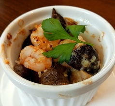 海老とキノコのガーリックバター