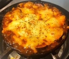 チーズたっぷり麻婆なすの鉄板焼き