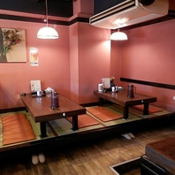 お座敷で足を伸ばしてゆったりと