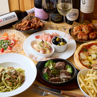 グリルチキンなど、ワインに合う料理が充実