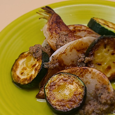 カブとズッキーニのロースト　アンチョビソース