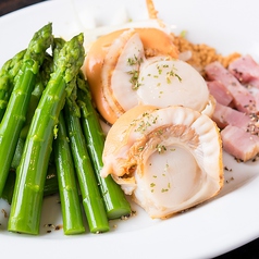 帆立アスパラガーリック炒め