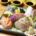 料理メニュー写真&nbsp;百番の厚切り造り五種盛り合せ　三人前