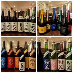 【日本酒】全国から選りすぐりの日本酒を常時15種類ご用意。
