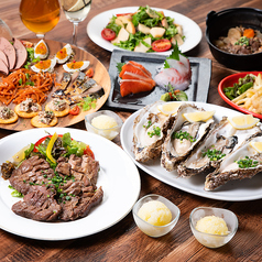 【2時間飲放】三陸の生牡蠣と仙台名物牛タンステーキの6000円スタンダードプラン
