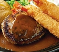 料理メニュー写真&nbsp;ハンバーグ＆海老フライ　※選べるソース