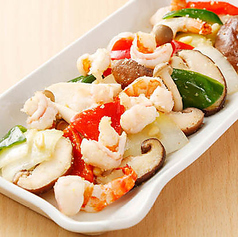 エビときのこ野菜炒め