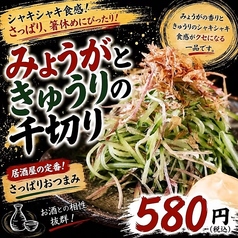 みょうがときゅうりの千切り