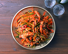 ミナリとイカの和え物