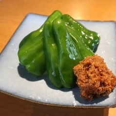 パリパリピーマン～阿波尾鶏味噌添え～