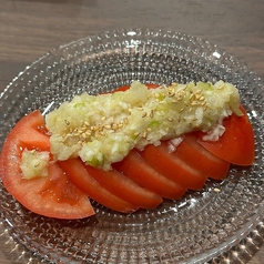 冷やしトマトねぎ塩(太白胡麻油)