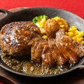 料理メニュー写真&nbsp;鉄板焼きハンバーグ×リブステーキ