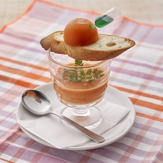 ひんやりトマトと スイカのガスパチョ ～夏野菜の冷製スープ～