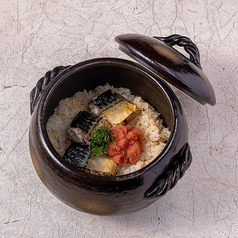 トロ塩鯖と明太子の土鍋ご飯