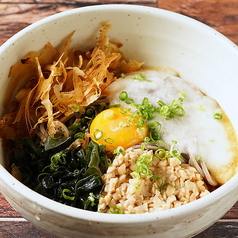 鮭節納豆 とろろ蕎麦