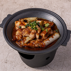 鶏ハラミと葱　陶板焼き