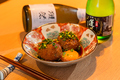 料理メニュー写真&nbsp;国産鶏の月見つくね