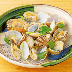 大粒あさりの酒蒸し