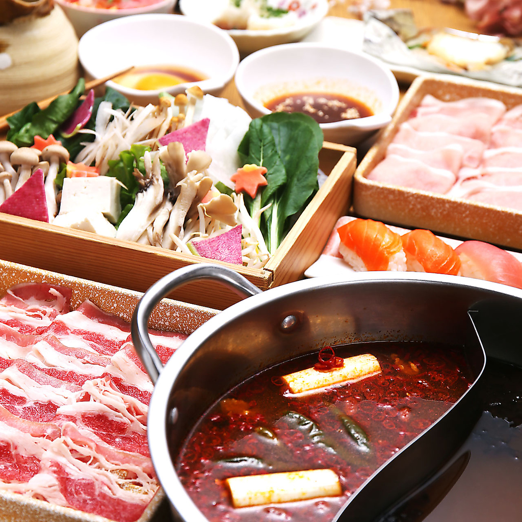 食べ放題リニューアル！牛＆豚しゃぶとお寿司等単品100分食べ放題！