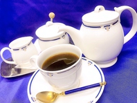 コーヒーは宮内庁ご用達のコーヒー豆を使用。