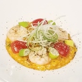 料理メニュー写真 京ネギ海老のトマトチーズリゾット