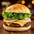 料理メニュー写真&nbsp;チェダーチーズビーフバーガー