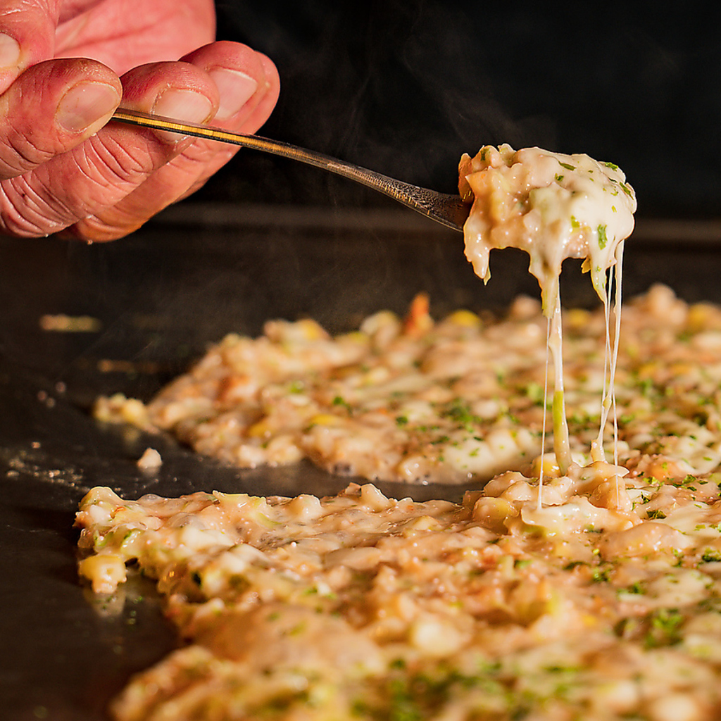 看板メニューであるもんじゃ焼！