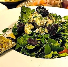 鮎の炭焼きとクレソンのサラダ