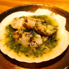 帆立の生海苔バター焼き