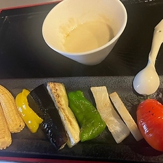 野菜焼き盛り ディップソースで